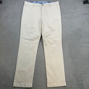 Tommy Bahama Mens Chinos Pants Beige Flat Front Stretch Cotton Blend 35x30